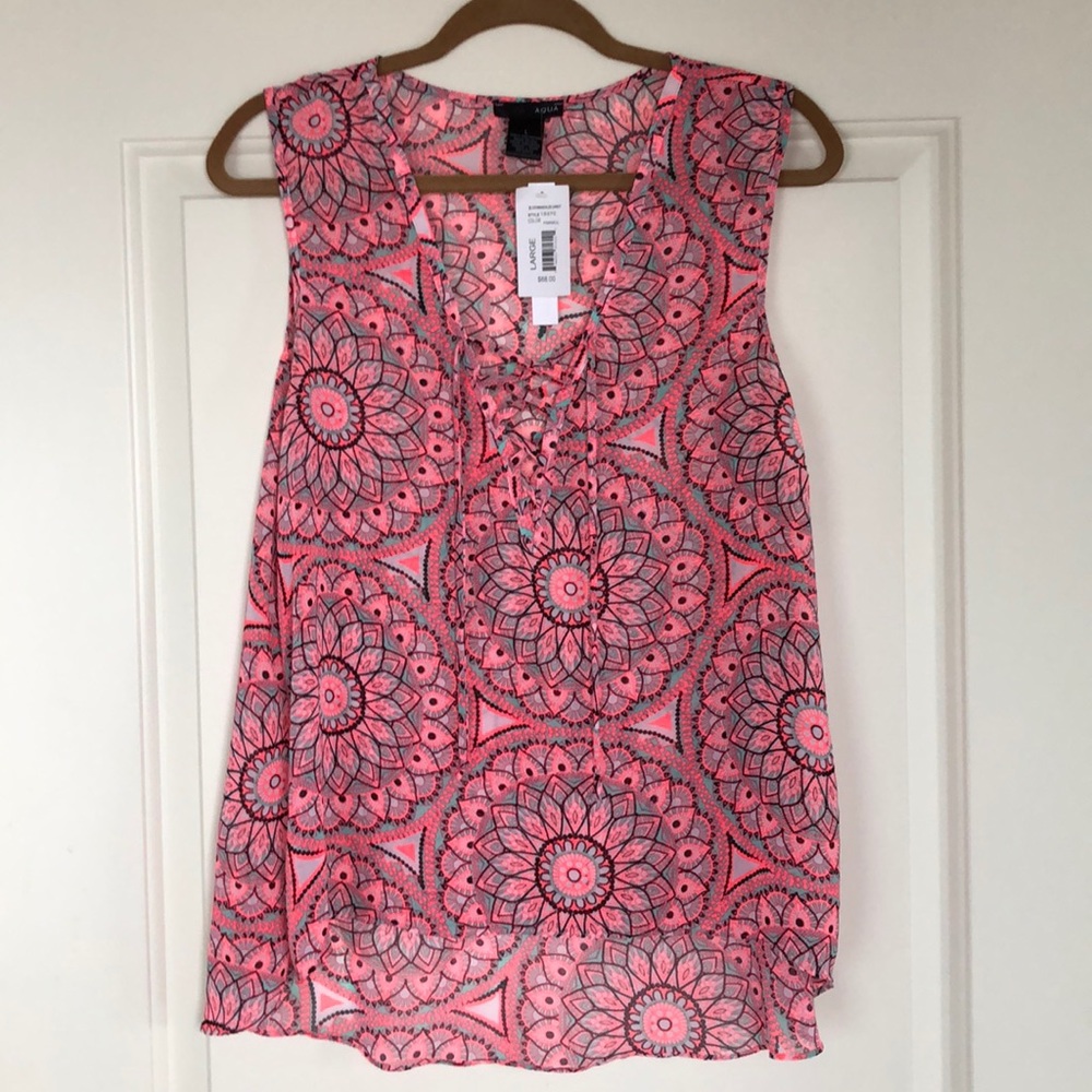 Aqua sleeveless summer top